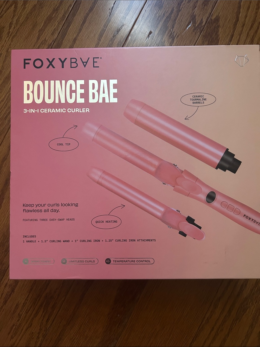 FoxyBae Bounce Bae 3-in-1 Ceramic Curler - Pink